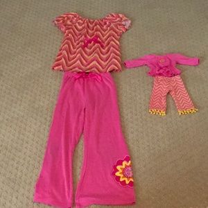 Julie American girl doll pajamas matching set